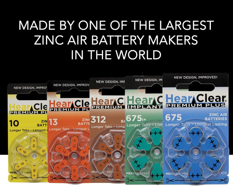 Hear Clear Size 312 PR41 1.45V Zinc Air Hearing Aid Batteries Brown Tab (60 Pack) [Child-Resistant Packaging] - Image 5